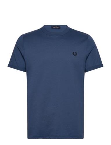 Ringer T-Shirt Tops T-shirts Short-sleeved Blue Fred Perry