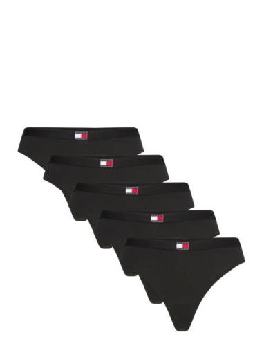 5 Pack Flag Thong Stringit Alusvaatteet Black Tommy Hilfiger