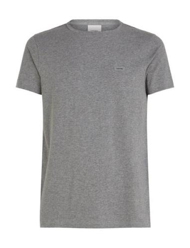 Stretch Slim Fit T-Shirt Tops T-shirts Short-sleeved Grey Calvin Klein