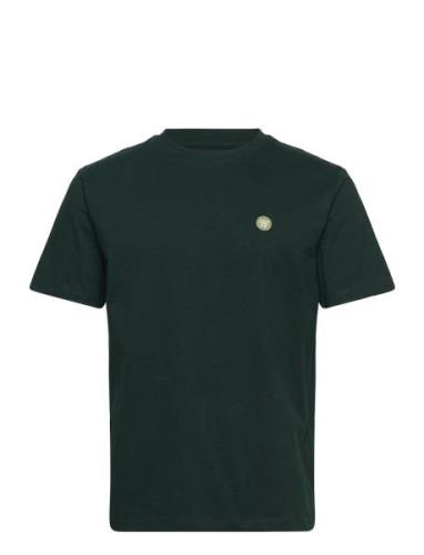 Wwace Badge T-Shirt Tops T-shirts Short-sleeved Green Double A By Wood...