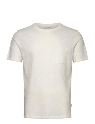 Cfthor Slub Yarn Tee Tops T-shirts Short-sleeved White Casual Friday