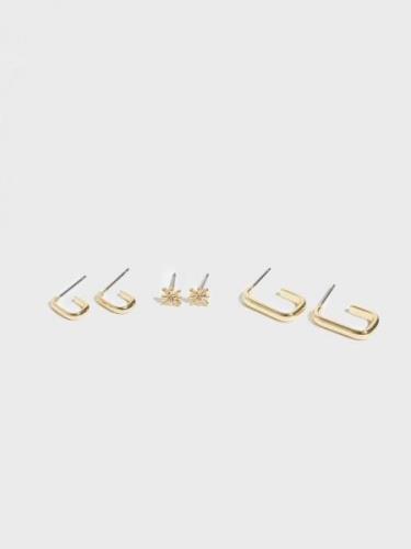 Pieces - Korvakorut - Gold Colour - Pcanika M 3-Pack Earrings Sww - Ko...