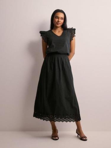 Only - Midihameet - Black - Onllou Emb Ankle Skirt Cs Ptm - Hameet - M...