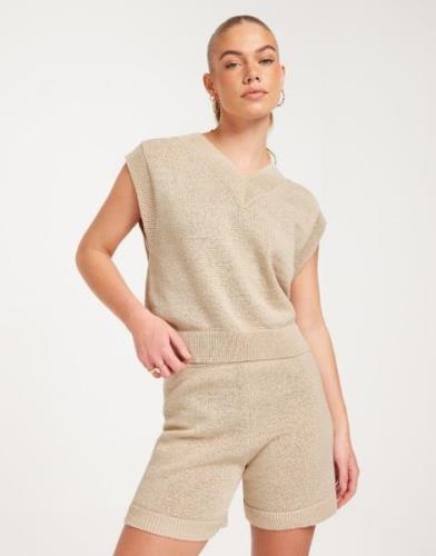 Selected Femme - Beige - Slfalma Mw Knit Shorts