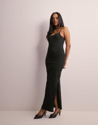 Only - Musta - Onlmay Life S/L Slit Dress Cs Jrs