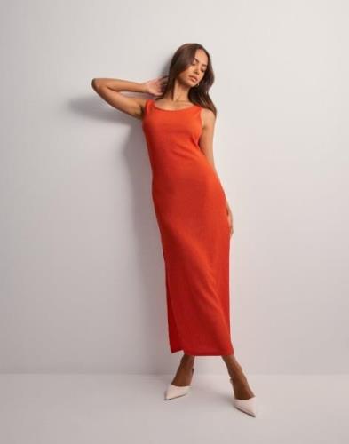 Pieces - Oranssi - Pcluna Sl Maxi Dress Sa Bc