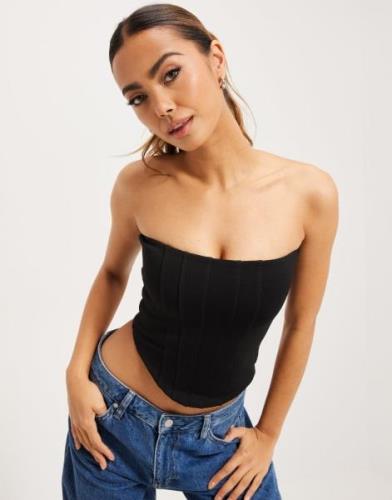 Nelly - Musta - Jersey Corset Top