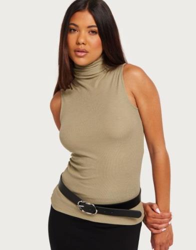 Nelly - Vihreä - Soft Sleeveless Turtleneck Top