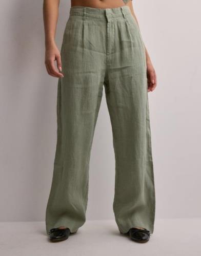 Gina Tricot - Vihreä - Linen trousers