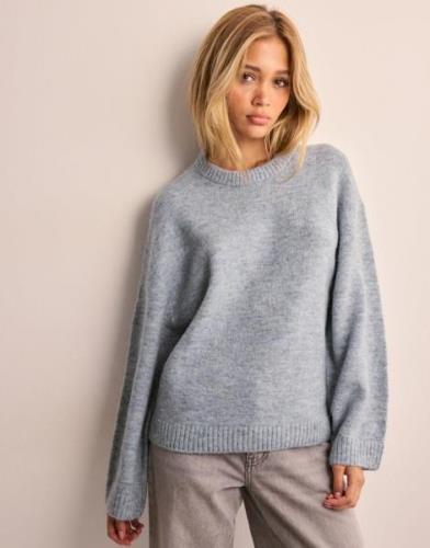 Gina Tricot - Sininen - Crew neck knitted sweater