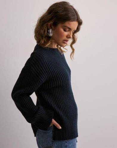 Gina Tricot - Sininen - Knitted boatneck sweater