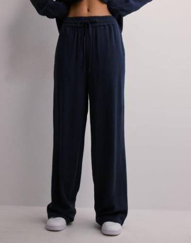 Selected Femme - Sininen - Slfviva-Gulia Hw Long Linen Pant No