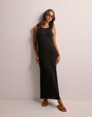 Selected Femme - Musta - Slfmoon Sus Sl Knit Dress