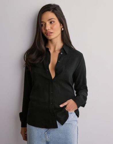 Selected Femme - Musta - Slfviva Ls Shirt Noos