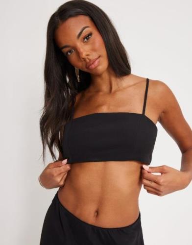 Only - Musta - Onlabba S/L Strap Cropped Top Cc Tl