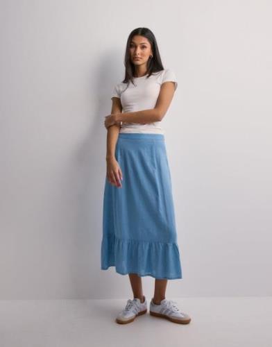 Only - Sininen - Onltokyo Hw Linen Blend Long Skirt