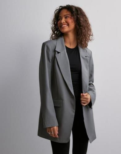 Pieces - Harmaa - Pcsalina Ls Oversized Blazer Noos B