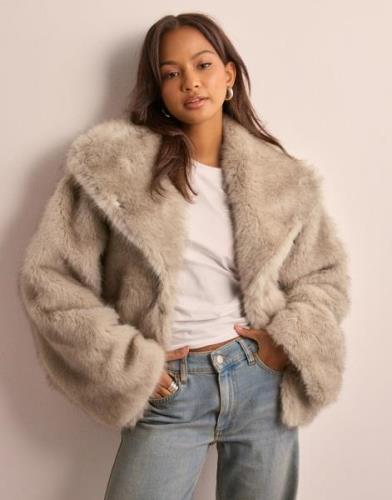 Neo Noir - Beige - Stephanie Faux Fur Jacket