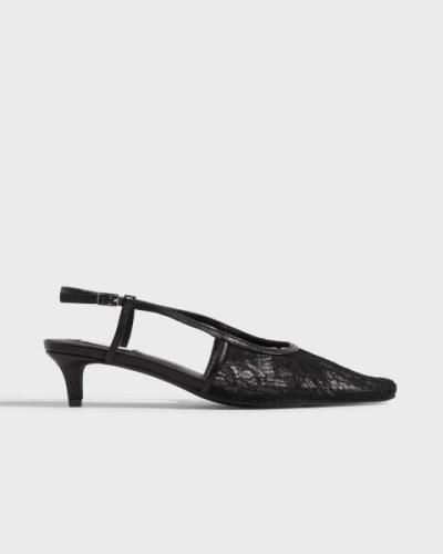 Nelly - Musta - Lace Low Heel