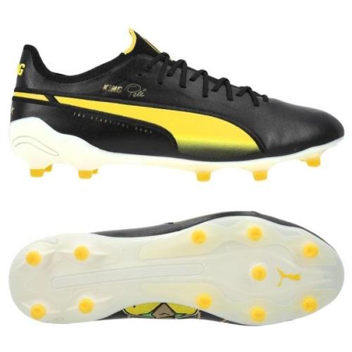 PUMA King Ultimate Pele FG/AG Legends - Musta/Valkoinen/Pele Yellow/Ku...