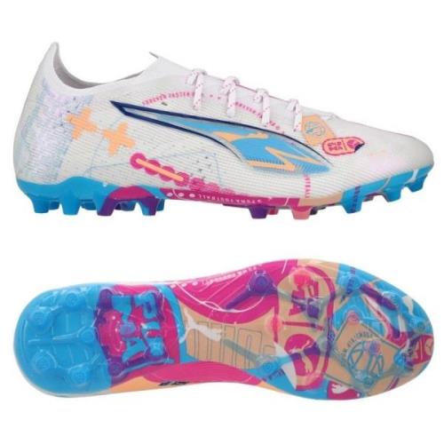 PUMA Ultra 5 Ultimate MG Volume Up - Valkoinen/Sininen/Poison Pink/Fiz...